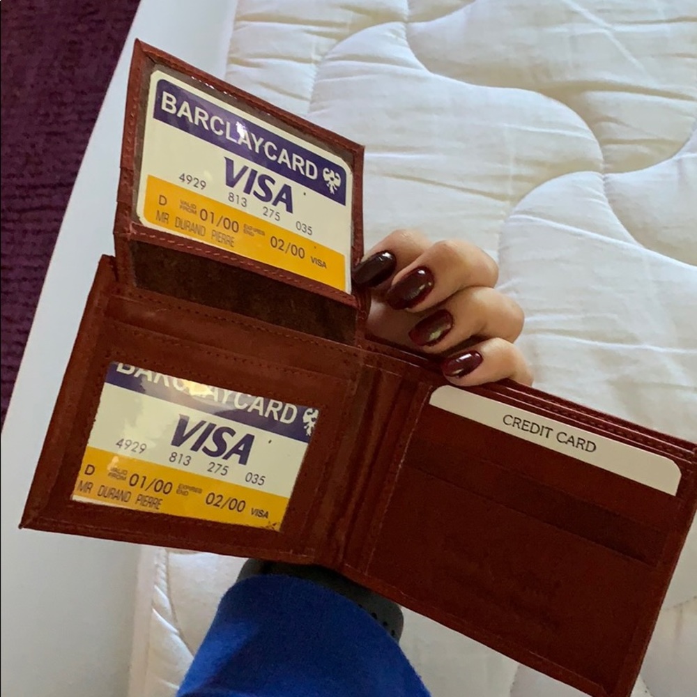Red leather wallet